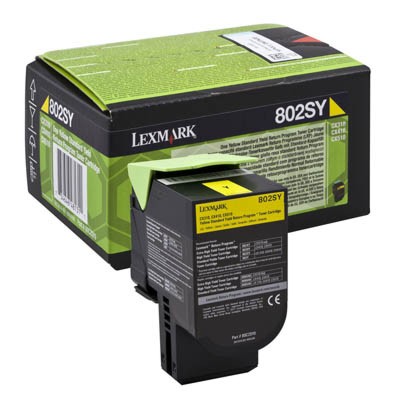 Toner Oryginalny Lexmark 802SY (80C2SY0) (Żółty)