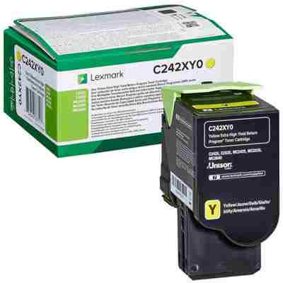 Toner Oryginalny Lexmark C242 (C242XY0) (Żółty)